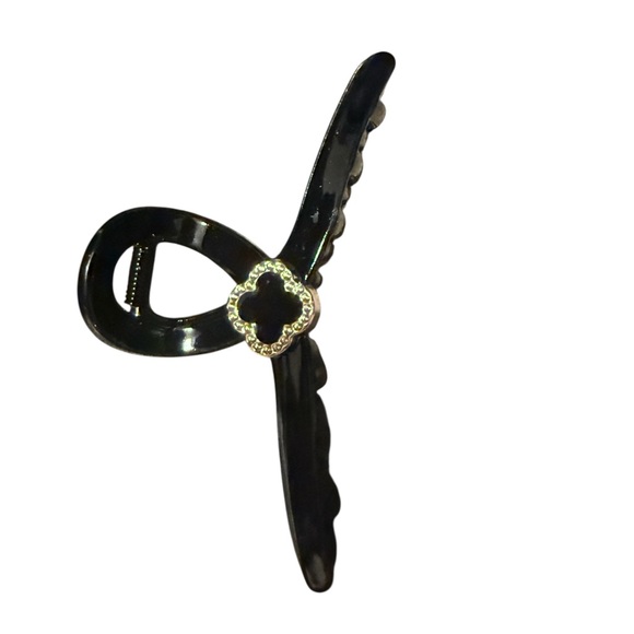 Accessories - Clover Hair Clip with Rhinestone Accent 3 in package